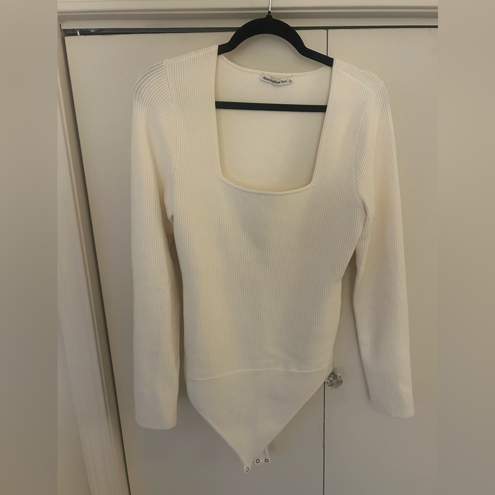 Abercrombie & Fitch Off-White Square Neck Sweater